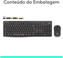 Combo Teclado e Mouse sem fio Logitech MK295 com Digitação e Clique Silencioso, Teclas de Mídia de Fácil Acesso, Conexão USB, Pilhas Inclusas e Layout ABNT2