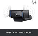 Webcam Full HD Logitech C920s 1080p/30fps com Microfone Embutido e Tampa de Privacidade para Zoom/Teams/Meet ou até Criação de conteúdo - Preto