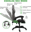Cadeira Ergonômica Gamer Com Apoio Para Os Pés (Verde)
