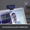 Webcam Full HD Logitech C920s 1080p/30fps com Microfone Embutido e Tampa de Privacidade para Zoom/Teams/Meet ou até Criação de conteúdo - Preto
