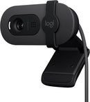 Webcam Full HD Logitech Brio 100 com Microfone Integrado, Proteção de Privacidade, Correção Automática de Luz,Câmera Web para Monitor - Grafite