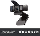 Webcam Full HD Logitech C920s 1080p/30fps com Microfone Embutido e Tampa de Privacidade para Zoom/Teams/Meet ou até Criação de conteúdo - Preto