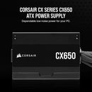 CORSAIR CX650 80 Plus Bronze Não Modular Baixo Ruído ATX 650 Watt Fonte de Alimentação - NA - Preto