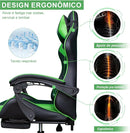 Cadeira Ergonômica Gamer Com Apoio Para Os Pés (Verde)