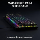 Teclado Gamer Com Fio Logitech G PRO X TKL RAPID com layout US, Switches Magnético- analógicos, Modo Rapid Trigger, Acionamento Ajustável, e RGB LIGHTSYNC - Preto