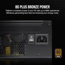 CORSAIR CX650 80 Plus Bronze Não Modular Baixo Ruído ATX 650 Watt Fonte de Alimentação - NA - Preto