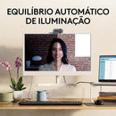 Webcam Full HD Logitech Brio 100 com Microfone Integrado, Proteção de Privacidade, Correção Automática de Luz,Câmera Web para Monitor - Grafite