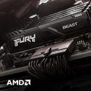 Kingston, KF432C16BBK2/16 - Kit de memórias de 16GB (2 x 8GB) DIMM DDR4 3200Mhz FURY Beast Black 1,35V 1Rx8 288 pinos para desktop/gamers, Não aplicável